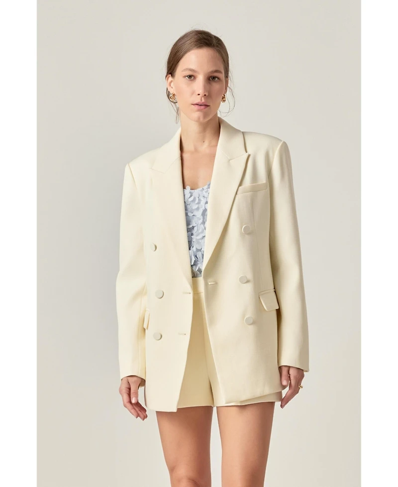 English Factory Women's Double Breasted Jacket