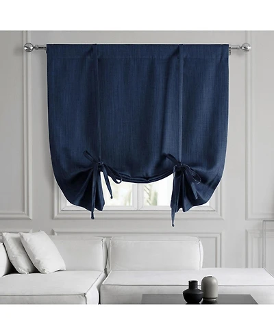 Half Price Drapes Faux Linen Room Darkening Tie-Up Window Shade