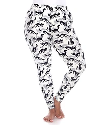 White Mark Plus Cat Print Legging Pants, 2-Pack