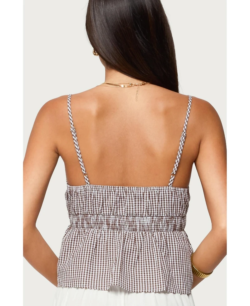 Edikted Women's Zahara Gingham Babydoll Top