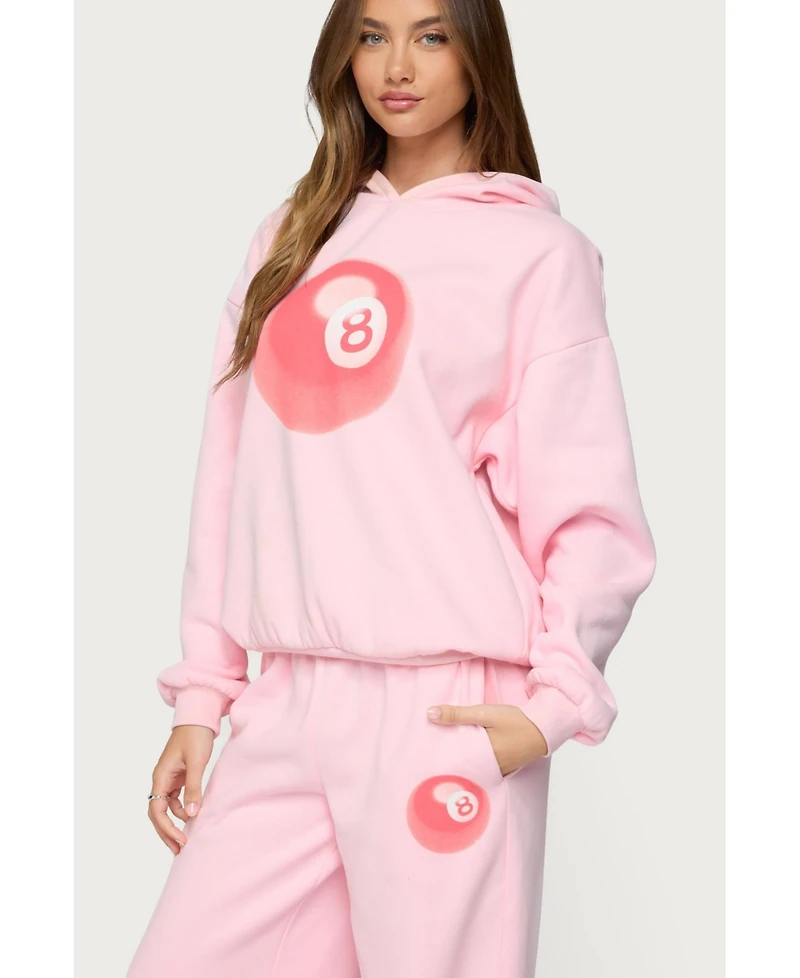 Edikted Womens Lucky 8 Oversized Hoodie