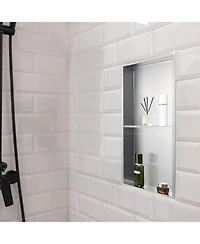 Slickblue Stainless Steel Shower Niche Recessed Wall Shelf for Bathroom Storage