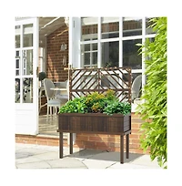 Chic Crate Outsunny Raised Garden Bed with Trellis
