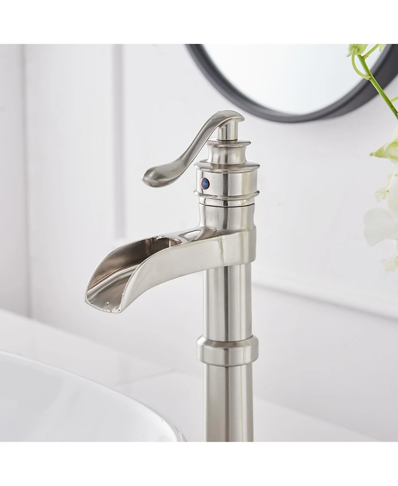 Greenspring Waterfall Single Hole Single-Handle Vessel Bathroom Faucet With Drain Assembly Oil Rubbed Bronze