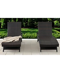 Chic Crate Outdoor Wicker Chaise Lounges (Set of 2), 79 inch, Dark Brown - Chic Crate