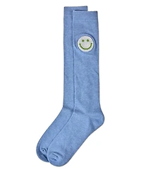 Memoi Little Girls Fuzzy Smiley Face Knee High Socks