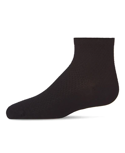 Memoi Little Girls Pique Stitch Anklet Socks