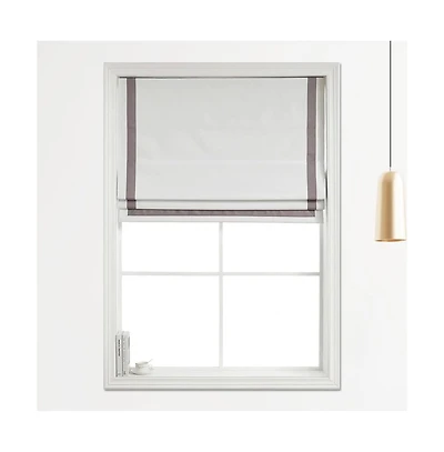 Shadisfy Cordless Pull Down 100% Blackout Roman Shade with Ribbon Border 34"x64"