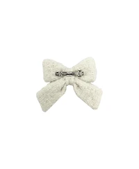 Bits & Bows Girls Boucle Hair Bow Barrette in White