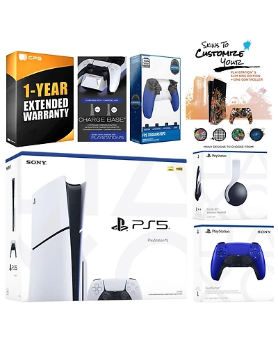 Sony Playstation 5 Slim Disc with White Pulse Headset, Extra