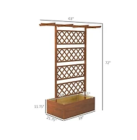 Chic Crate Outsunny Wood Planter with Trellis Privacy Screen