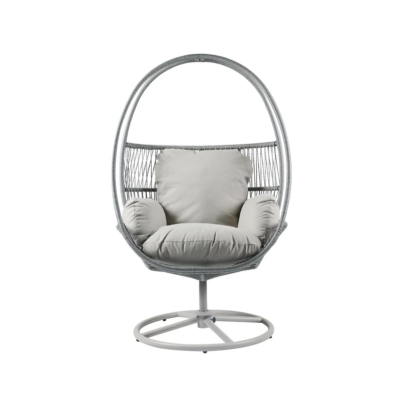 Chic Crate - Contemporary Reno Outdoor Wicker Swivel Lounge Chair with Durable Aluminum Frame and Stylish Design