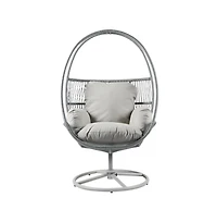 Chic Crate - Contemporary Reno Outdoor Wicker Swivel Lounge Chair with Durable Aluminum Frame and Stylish Design