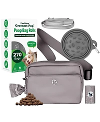 Puppington Walk Star Kit: 3-in-1 Dog Bag, Bowl, & Leash plus Matching 270 Refill Poop Bags