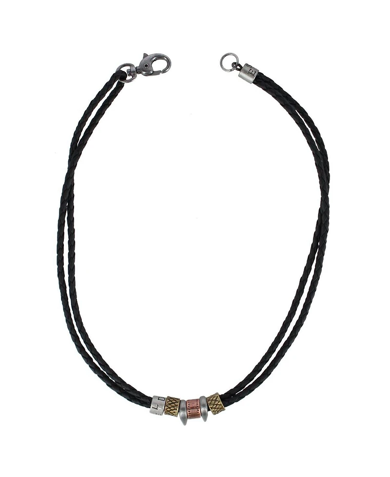 Trafalgar Nasher Faux Leather Beaded Necklace