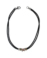 Trafalgar Nasher Faux Leather Beaded Necklace