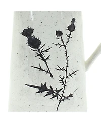 Rustic Thistle Etched Pitcher Vase With Speckled Finish (Set of 2)