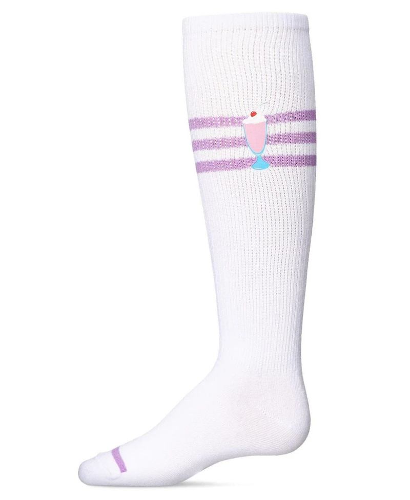 Memoi Girls' Summer Sweets Varsity Cotton Blend Knee High Sock