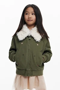 Desigual Girls's Fur collar bomber jacket