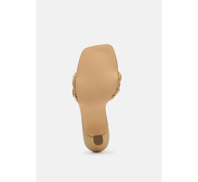 Woven Strap Spool Heel Sandals Women