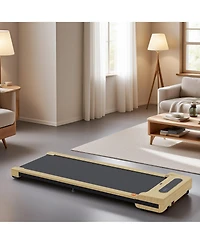 Soozier Walking Pad Under Desk Treadmill with Remote Control, Wheels