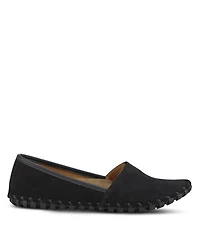 Azura Spring Step Kathaleta Suede Slip-On Comfort Flats with V-Elastic Notch, Arch Support & Removable Insole