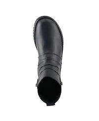 Spring Step Rosado Ruched Leather Bootie with Dual Zippers and Removable Insole