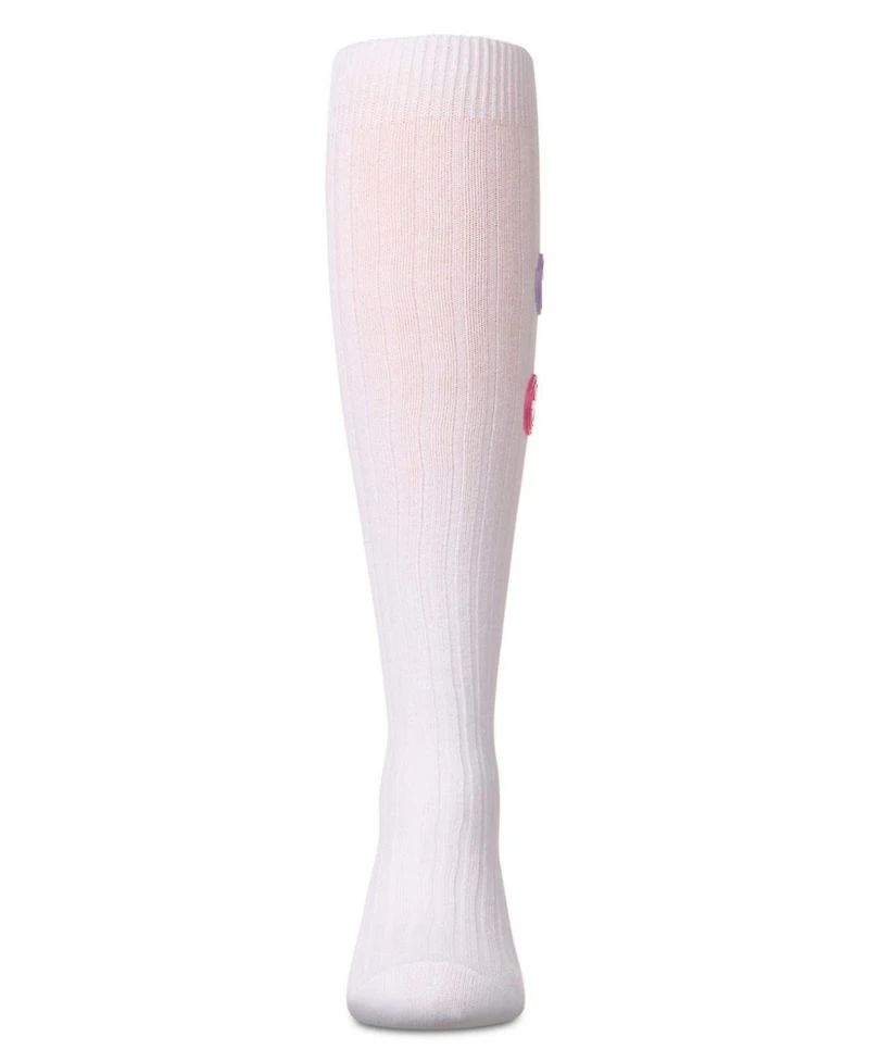 Memoi Girls "Rubber Smiley Face" Cotton Rich Knee Sock