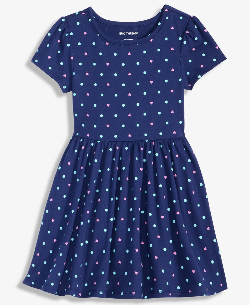 Epic Threads Girls Toddler 2T-4T Short-Sleeve Dotted Dress