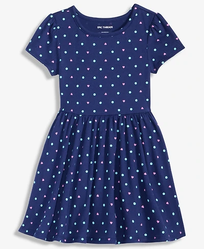 Epic Threads Girls Toddler 2T-4T Short-Sleeve Dotted Dress