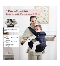 BabbleRoo Kids Carrier 6-in-1 Carrier with Hip Seat, Comfy & Adjustable, Navy Hearts
