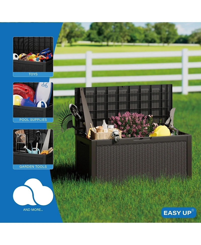 Chic Crate - 100 Gallon Water Resistant Resin Lockable Deck Box