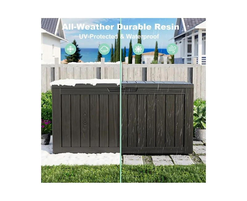 Chic Crate 75-gal Water Resistant Resin Lockable Deck Box - Light Gray