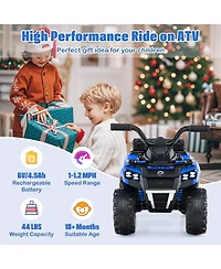 Gymax 6V Kids Ride On Atv w/ Music & Spray Function Usb Port Storage Box Toy Car