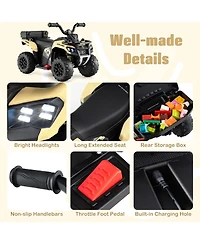 Gymax 6V Kids Ride On Atv w/ Music & Spray Function Usb Port Storage Box Toy Car