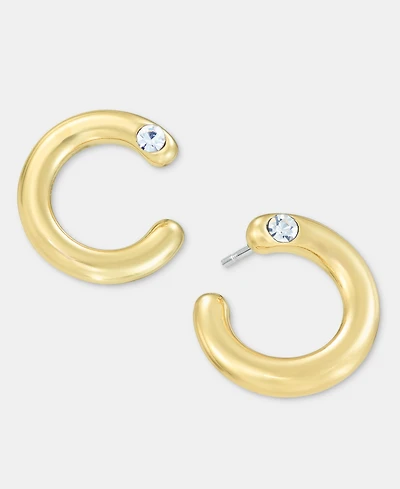 On 34th Small Pave Bypass Gold Tone Hoop Earrings, Macy's Exclusive