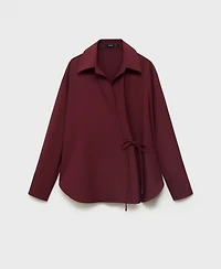 Mango Women's Bow Detail Wrap Shirt