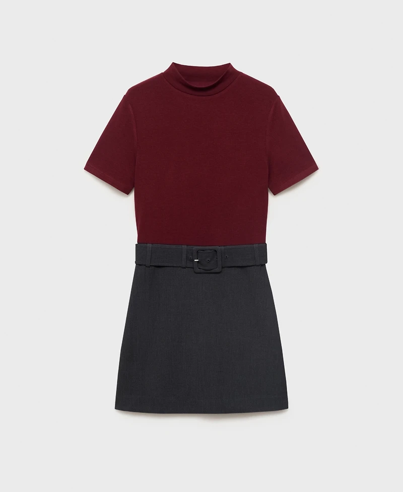 Mango Women's Belted Short Dress
