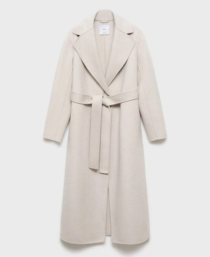 Mango Women's Handmade Belt Wool Coat