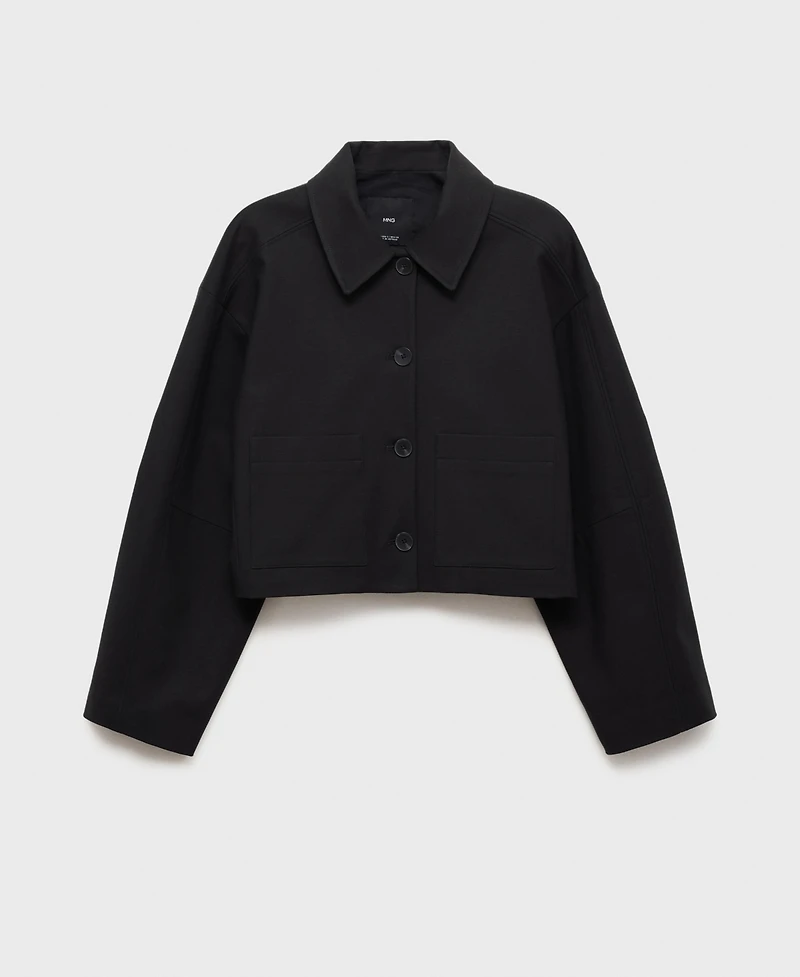 Mango Women's Pockets Cropped Jacket