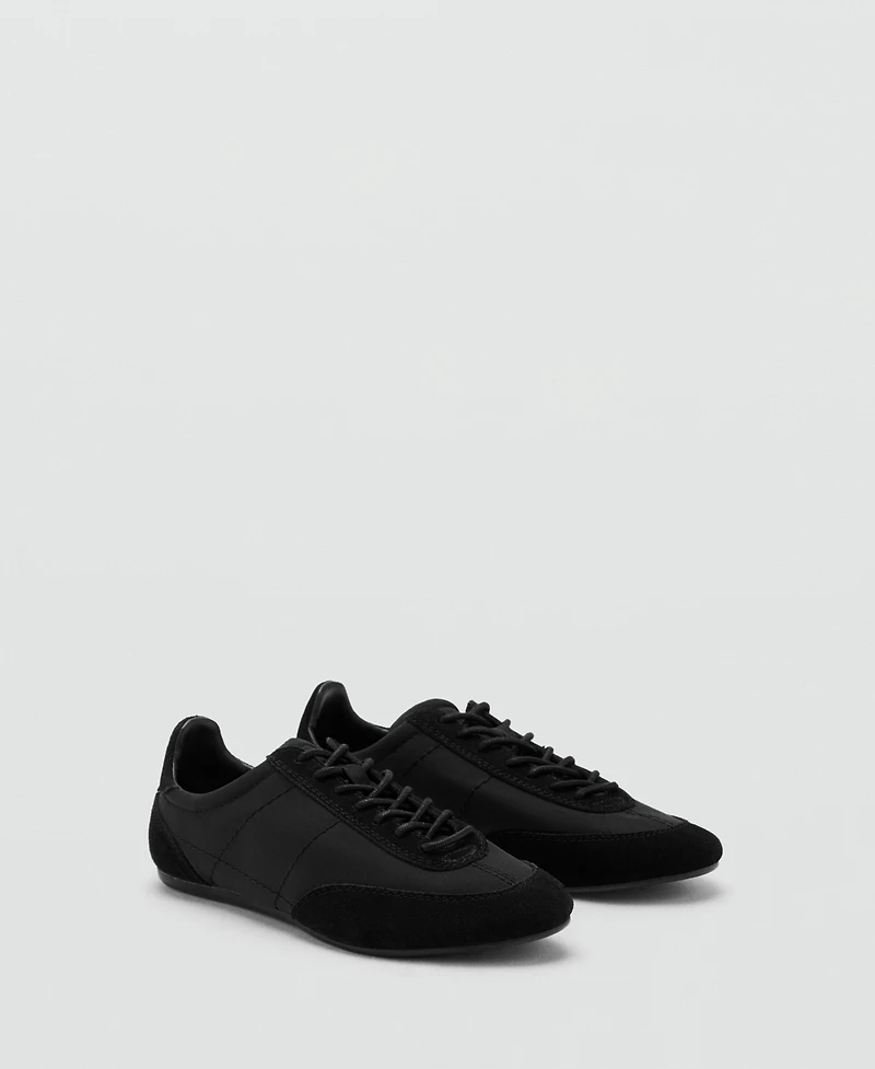 Mango Women's Combined Suede Leather Sneakers