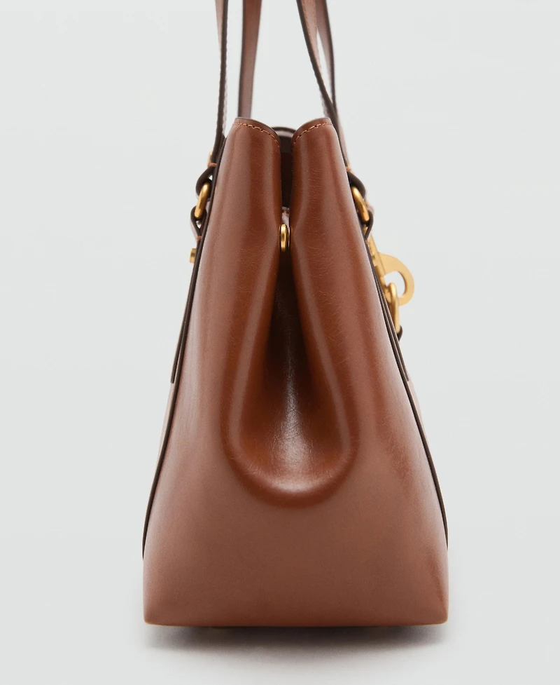 Mango Women's Hook Fastener Large Shoulder Bag