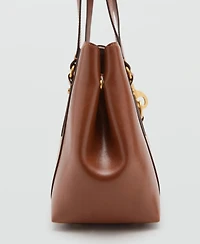 Mango Women's Hook Fastener Large Shoulder Bag