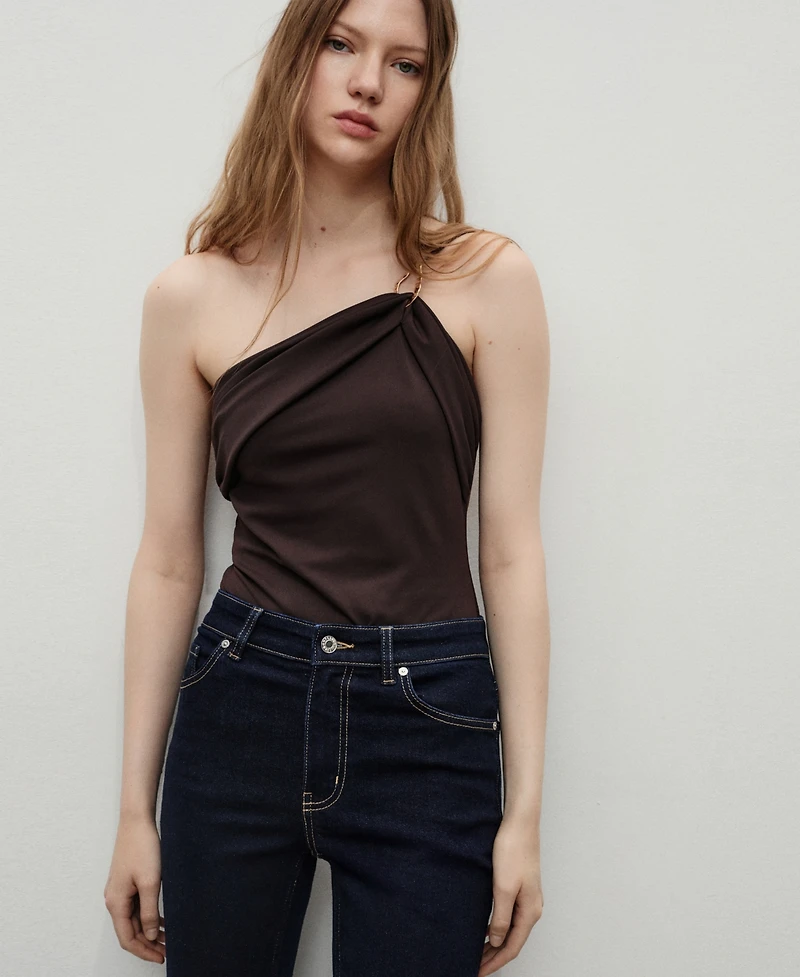 Mango Women's Sienna Flared Cropped Jeans