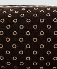 Mango Women's Eyelets Detail Suede Shopper Bag