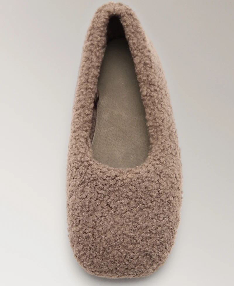 Mango Women's Shearling Ballet Flats