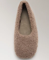 Mango Women's Shearling Ballet Flats