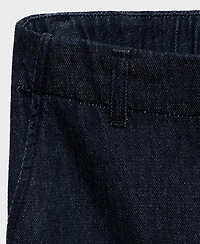 Mango Women's High-Waisted Wide Leg Denim Pants
