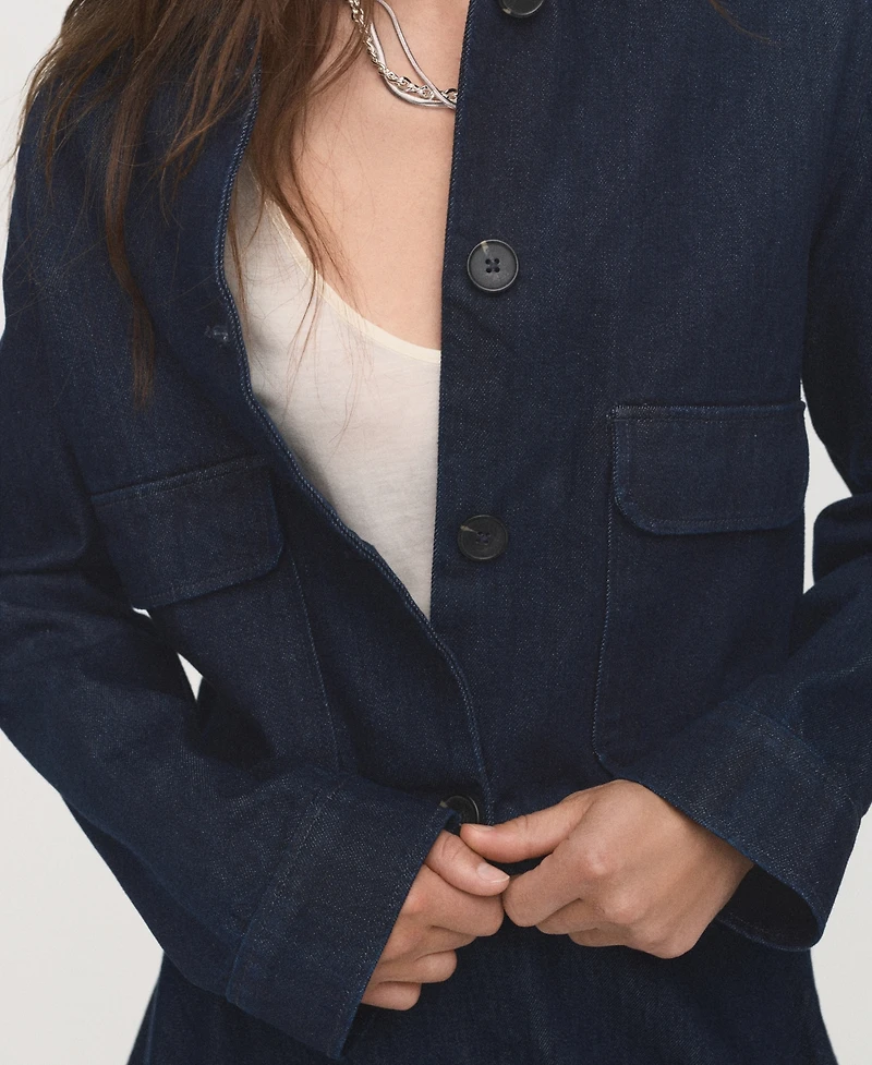 Mango Women's Pockets Denim Jacket
