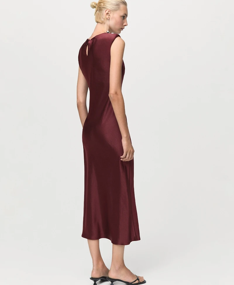 Mango Women's Fitted Satin Dress